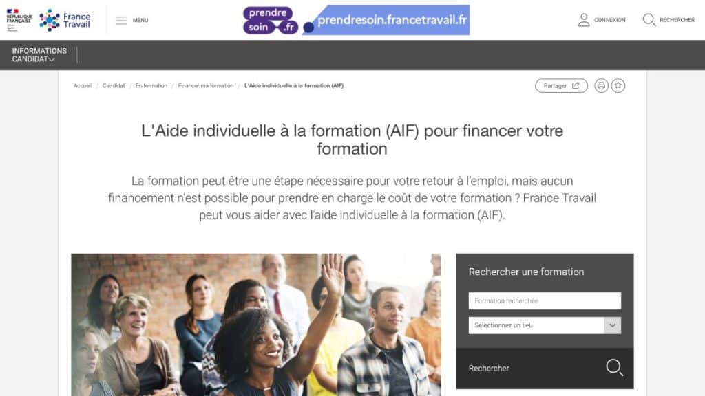 aide individuelle formation aif france travail livementor