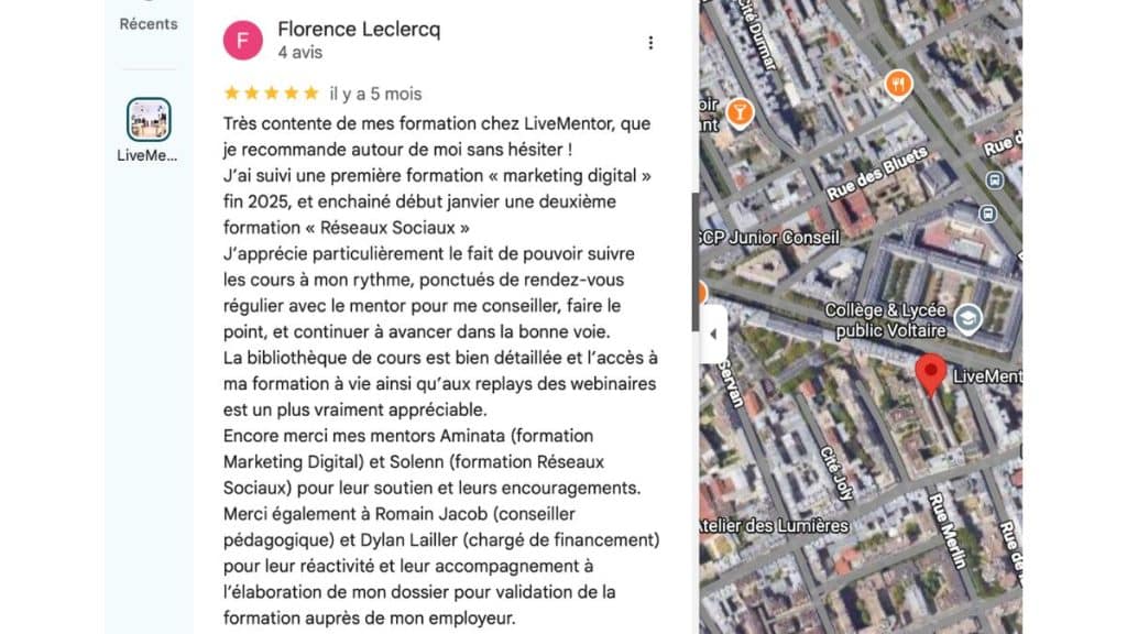 avis google livementor florence leclercq