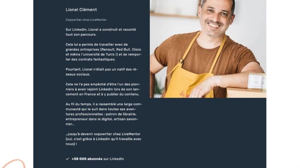 Lionel Clément, copywriter chez LiveMentor, a construit sa carrière grâce à LinkedIn avec plus de 38 000 abonnés